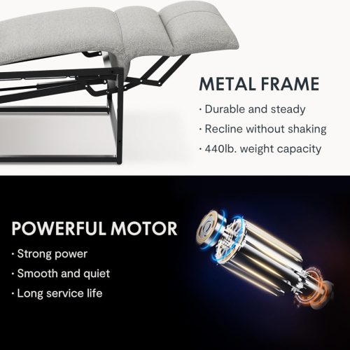 FLEXISPOT elektromos relax fotel állítható háttámlá, Világosszürke