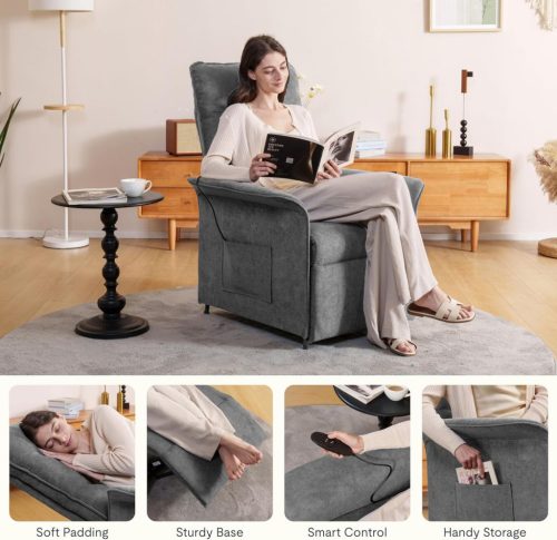 FLEXISPOT elektromos relax fotel állítható háttámlá, Sötétszürke