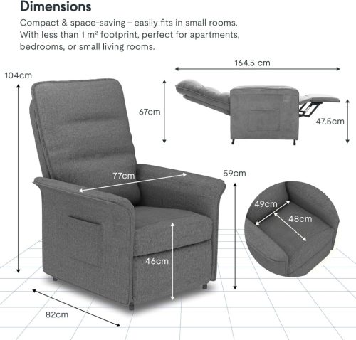 FLEXISPOT elektromos relax fotel állítható háttámlá, Sötétszürke