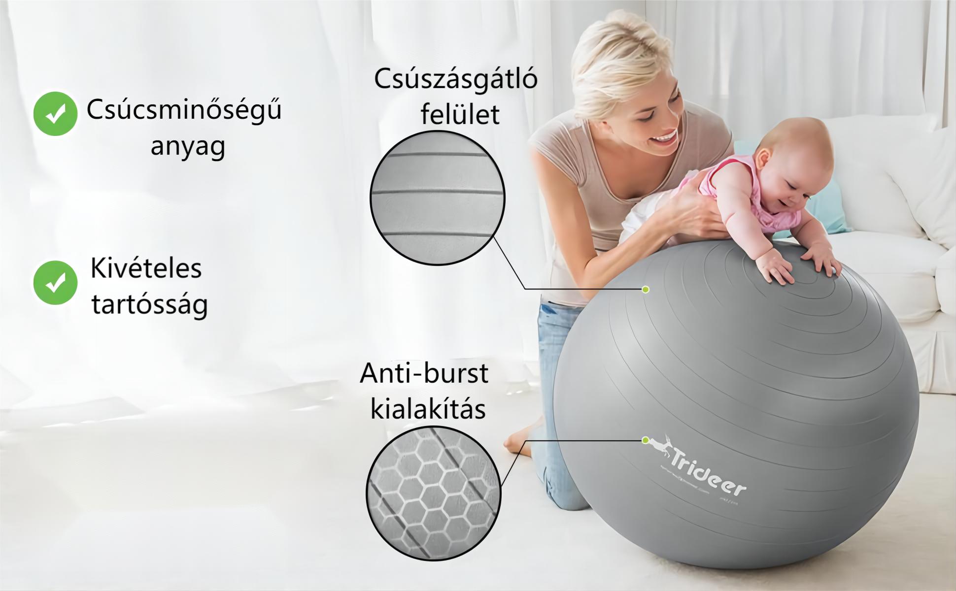 Trideer Jóga labda Fitnesz labda, Fekete, JOGA Exercise Ball, S