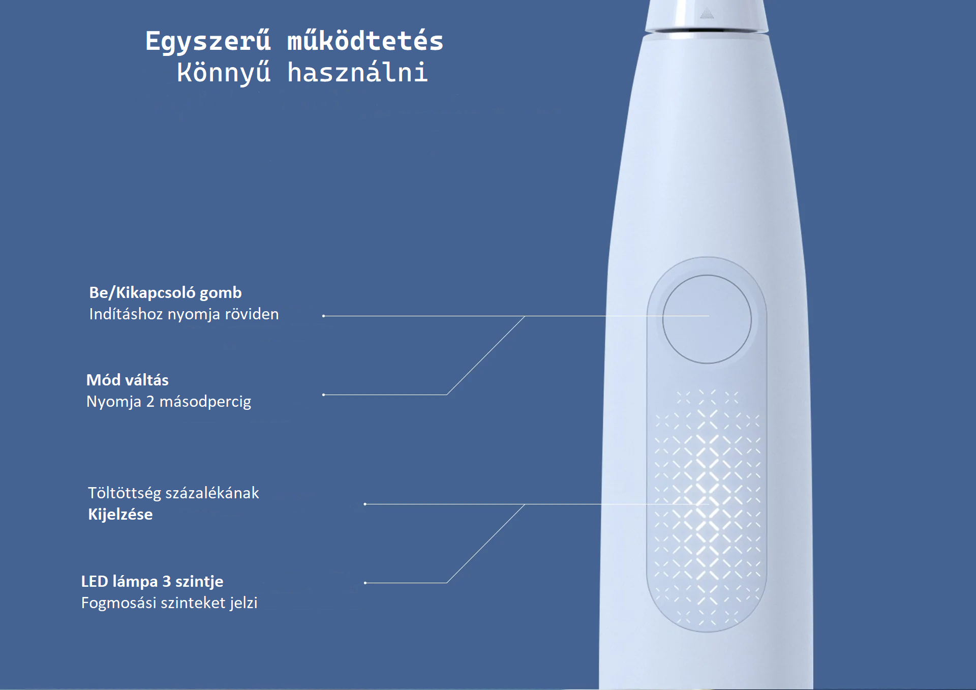 Xiaomi Oclean F1 Smart Electric Toothbrush, Szónikus Elektomos Fogkefe Világoskék